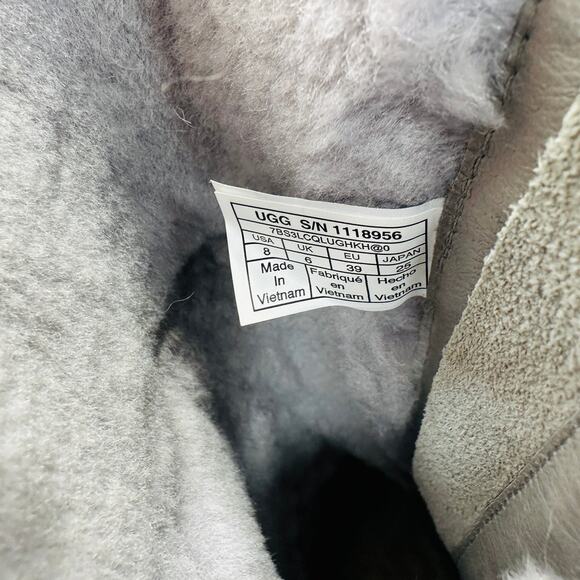 Ugg Blue Gray Alber Flat Heel Shearling Lined Suede Boot Side Zip 8 - Picture 12 of 15